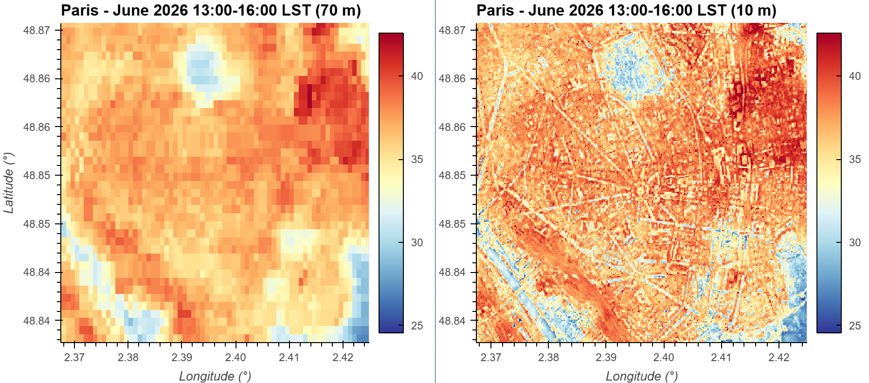 Toronto ECOSTRESS land surface temperature overlay